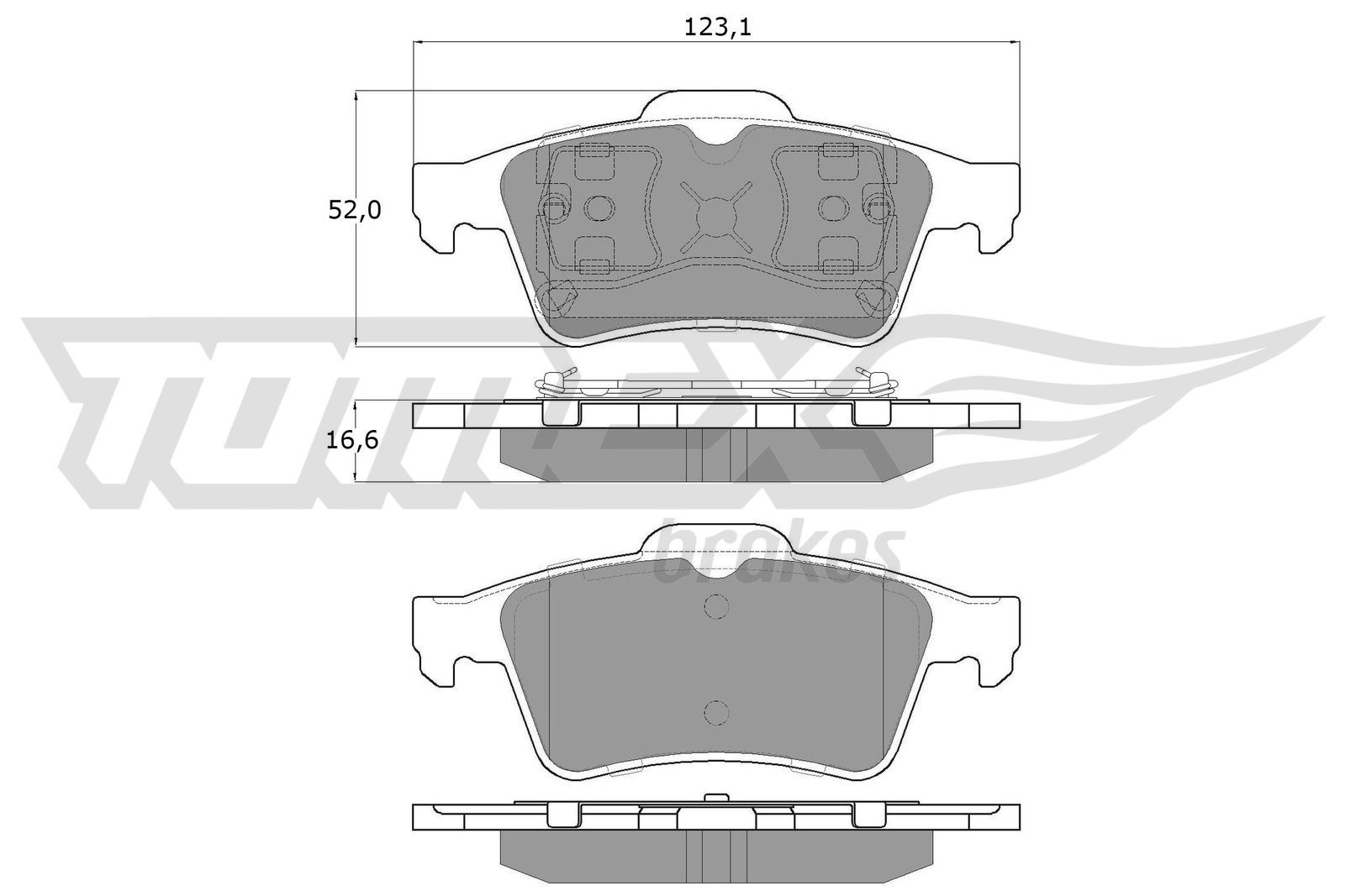 Obrázok Sada brzdových platničiek kotúčovej brzdy TOMEX Brakes  TX1295